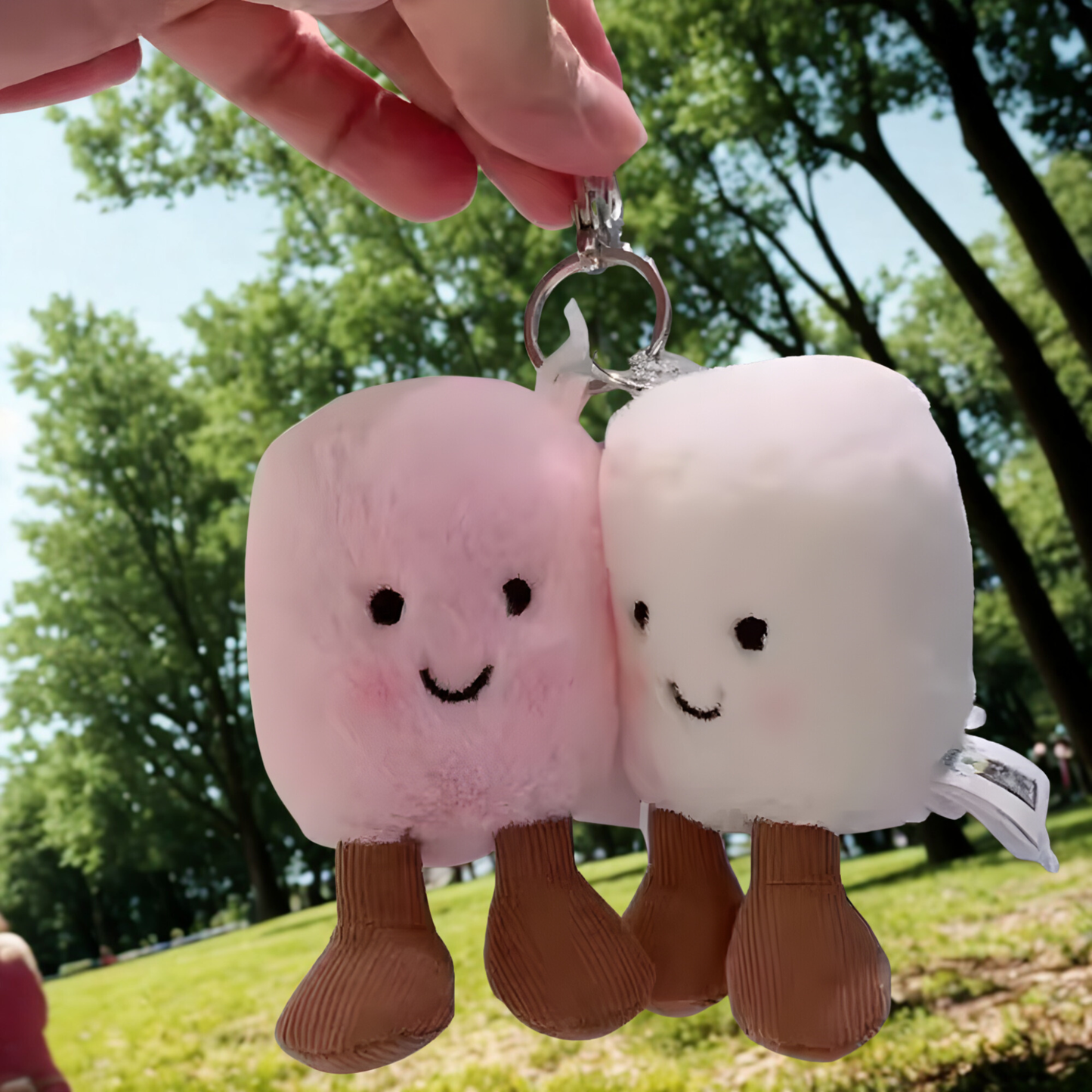 Kawaii marshmallow keychain