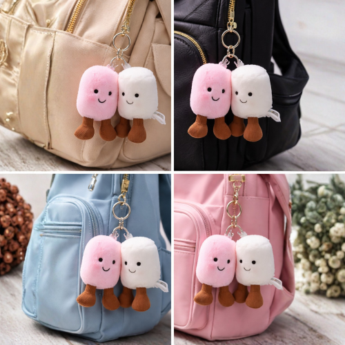 Kawaii marshmallow keychain